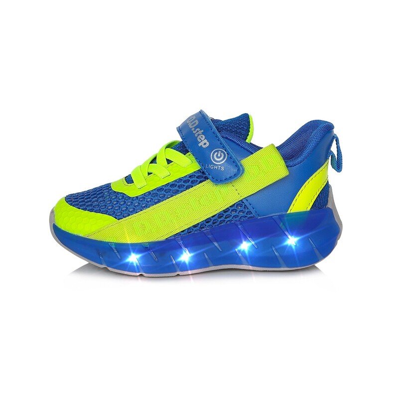 Mėlyni sportiniai LED batai 24-29 d. F61297AM