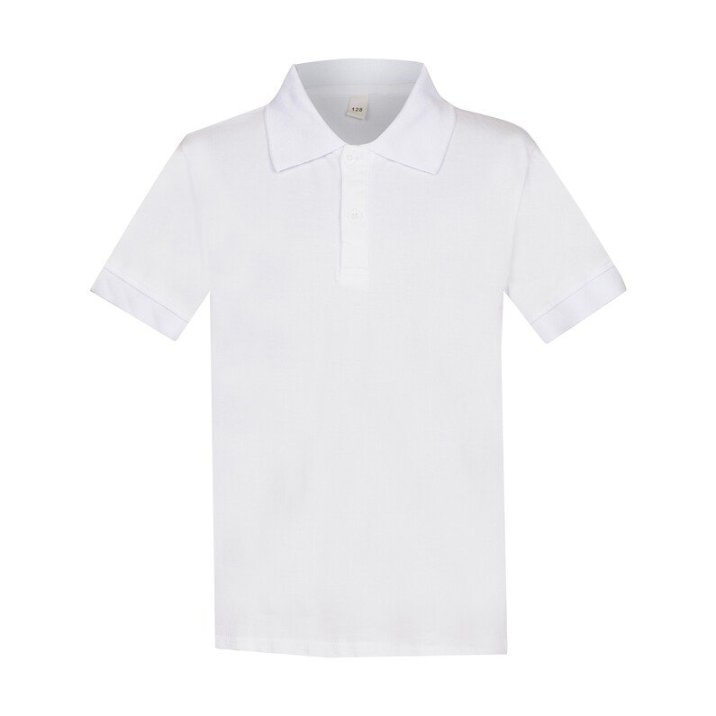 Balti POLO marškinėliai trumpomis rankovėmis 158-182 d.