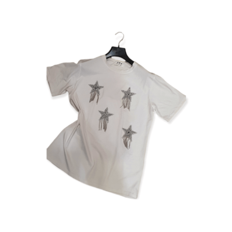 Balti marškinėliai "Žvaigždutės"